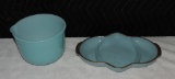 (2) Piece Lot of turquoise kitchenware
