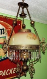 Victorian Hanging Lamp with Original Shade