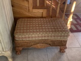 Wicker and Wood Footstool