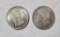 (2) 1921 AU Morgan Silver Dollars