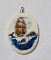 Antique Scrimshaw Whale and Clipper Pendant