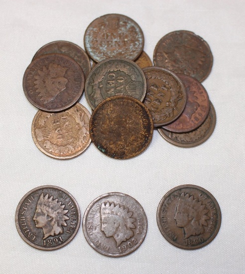 (15) Indian Head Pennies