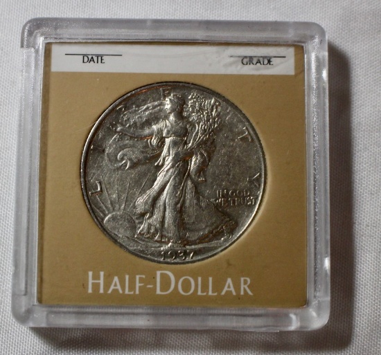 1937 AU Walking Liberty Half Dollar