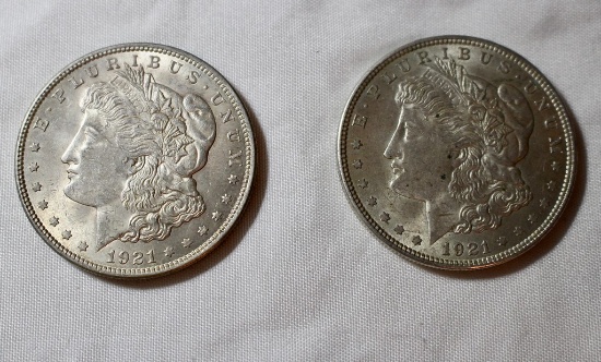 (2) 1921 Morgan Silver Dollar