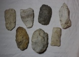 (7) Large Native American Celts, Spears, and Scrapes
