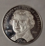 Thomas Jefferson .999 Silver Commerative Coin