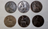 (6) Early British Penny's