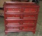 Red 4 Drawer Dish Top Chest