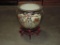 Large Oriental Fish Bowl On Rosewood Stand
