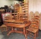 9 Pc Oak Kitchen Table & Chair Set