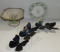 Fitz & Floyd Footed Center Bowl, Limoges Plate & Metal Butterfly Wall Décor.