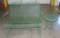 Green Painted Vintage Floral Design Glider And Side Table