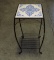 Small Tile Top Black Iron Stand