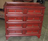 Red 4 Drawer Dish Top Chest