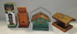 Lot Of 3 Birdhouses & 1 Feeder