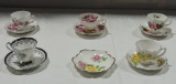 Set Of 5  English Bone China Cup & Saucers