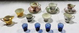 3 English Cup & Saucers, Pickard Creamer & Sugar Plus More