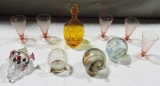 Tray Of Antique Glassware & More