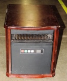 Roll Around Floor Heater In Wood Cabinet