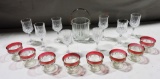 Crystal Wine Glasses, Red Flashed Desert Bowls & More