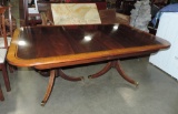 Fantastic Double Pedestal Maple Banded Dinning Table & 8 Chairs By Karge Albert & Edwin