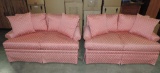 Pair Of Heirloom Clean Printed Upholstered Loveseats