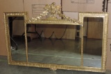 Antique 3 Part Gold Gilt Wall Mirror