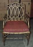 Gold Giltwood Chinese Chippendale Design Armchair