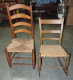 Antique Rocker & Ladder Back Chair