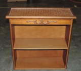 Maple & Rattan Top 2 Shelf Wall Cabinet