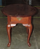 Mahogany  1 drawer Oval End Table