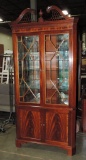 Fantastic Mahogany Inlaid Corner Cabinet Made By Stickley Furniture Co.