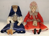 2 Alexandra Cloth Russian Dolls With Tags