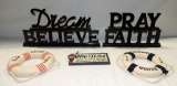 Wood Lettered Sayings & Lifesaver Wall Decorations