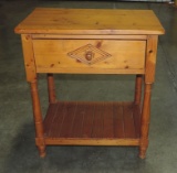 Knotty Pine 1 Drawer Stand