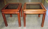 Pair Of Mahogany Chinese Chippendale Style End Tables