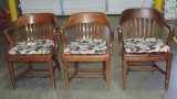 3 Vintage Baltimore Stationary Office Armchairs