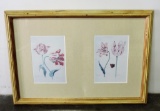 2 Color Floral Prints In Wood Frame