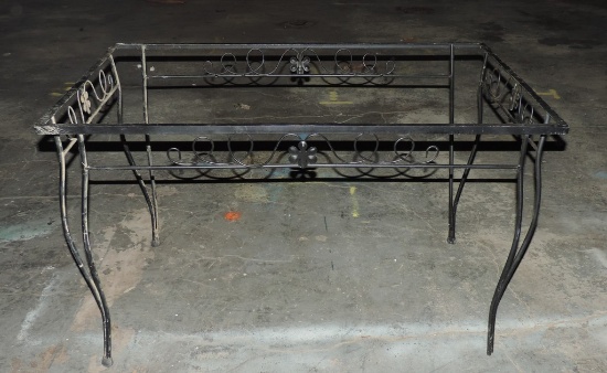 Vintage Iron Patio Table with No Glass Top