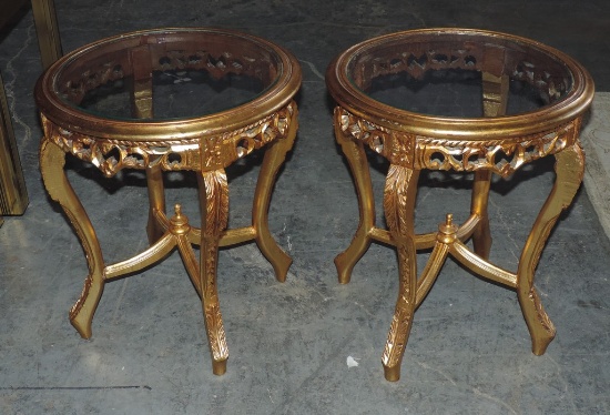 Pair of French Style Gold Gilded Tables
