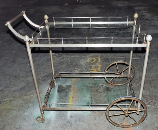 Vintage Special Italian Steel and Brass Bar Cart