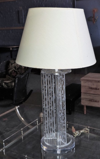 Lucite Tall Table Lamp