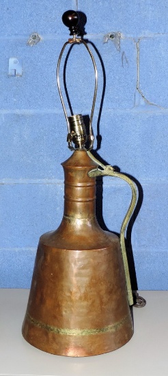 Hand Hammered Copper Water Pitcher Lamp