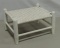 White Painted Wicker Foot Stool