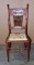 Rare Dated Antique Oak Side Chair With Needlepoint Seat