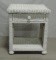 One Drawer Wicker Side Table With Lower Shelf