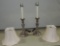 Pair Of Silver Finish Candlestick Style Table Lamps
