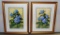 2 Blue Hydrangea Flower Prints In Gold Frames