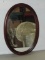 Oval Mahogany Wood Framed Wall Mirror