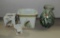 3 Pc. Amita Pottery Bathroom Set & Hand-Painted Satsuma Vase